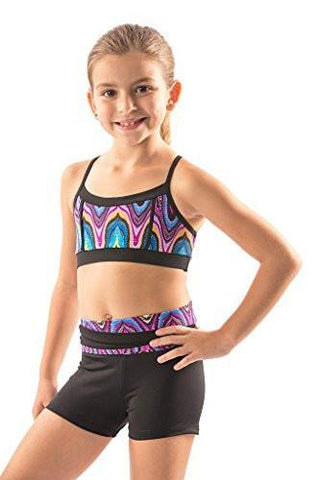 Lizatards Funky Tribal Shorts and Bra Top Set