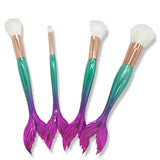 Cute 4 Piece Mermaid Fishtail Makeup Brush Set
