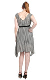 Rina Asymmetric Chevron Dress