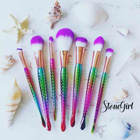 7 Piece Mermaid Makeup Brush Set